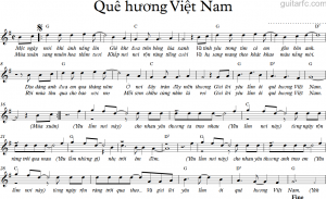 Sheet nhạc bài hát quê hướng Việt Nam 1