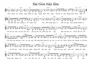 Sheet nhạc bài hát Sài Gòn bận lăm