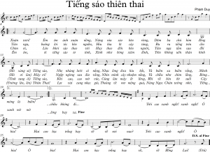 Sheet nhạc bài hát tiếng sáo thiên thai
