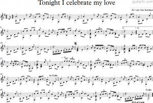 Sheet nhạc bài hát tonight i celebrate my love