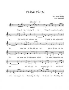 Sheet nhạc bài hát trăng và em 1